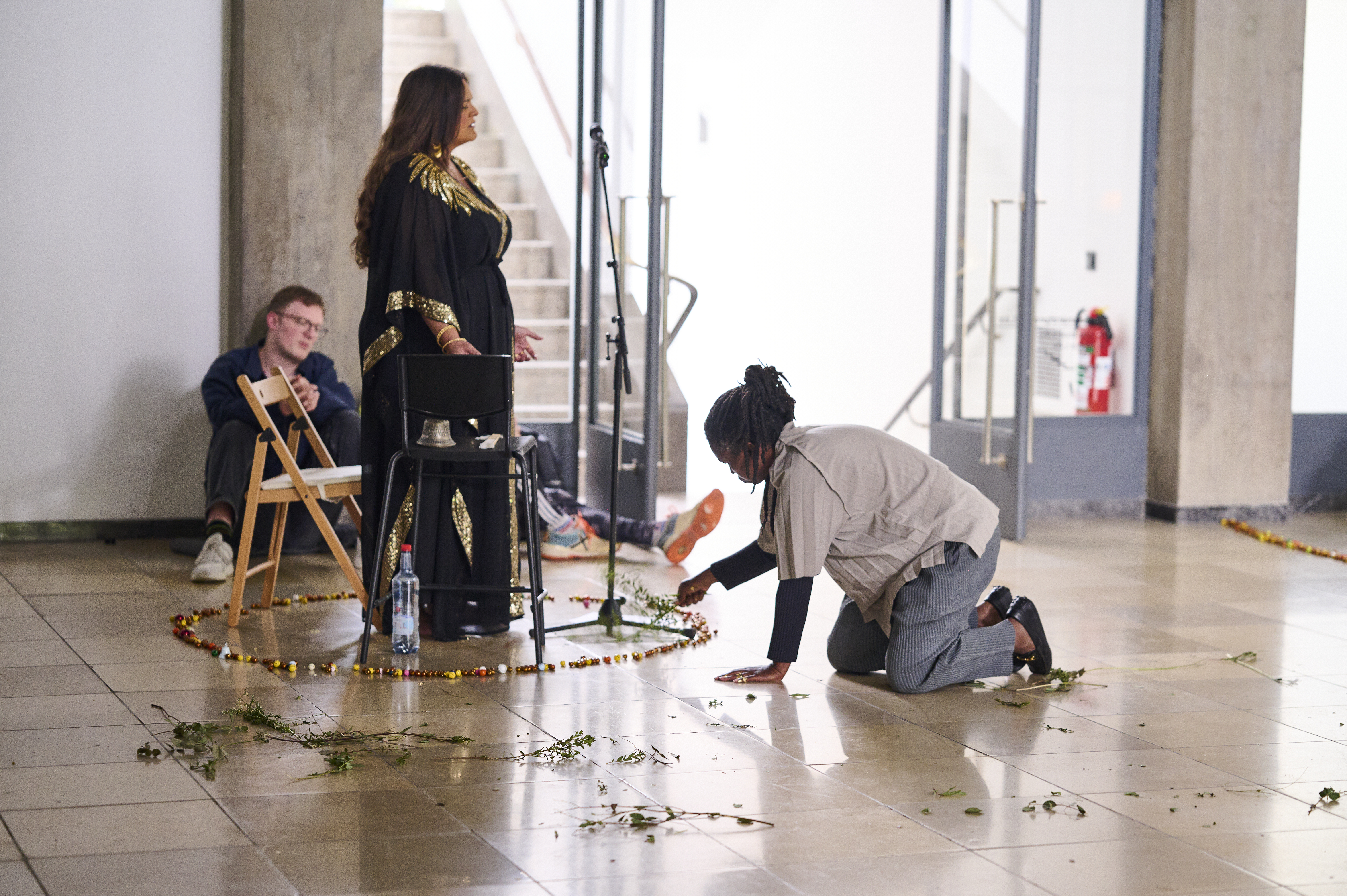 Moor Mother: »Untitled«, music installation developed in connection with the Black Quantum Futurism exhibition »Bending the Arrow of Time into a Circle« at Kunstverein Nürnberg - Albrecht Dürer Gesellschaft, with Moor Mother aka Camae Ayewa, Aquiles Navarro, Simon Sieger, Alya Al – Sultani, Jon – Carlos Evans, Dudù Kouate, Farida Amadou. ©David Häuser