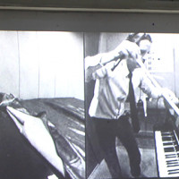 Projection of Run Time Error from improvisation with Søren Kjærgaard, Copenhagen 2013, Photo: Ida Bach Jensen