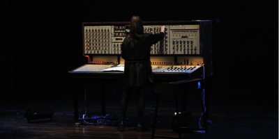 Photo: Freddie F. - Lisa Stenberg, concert, KSYME-CMRC, EMS and Fylkingen: Electronic Music from Greece and Sweden, Megaron, The Athens Concert Hall