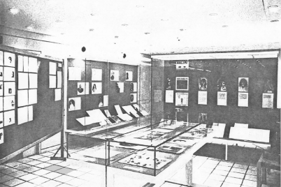 Photo with overview of a part of the exhibition Kvinder komponerer, 1980 (The Danish Music Museum, MMCCS archive 166).