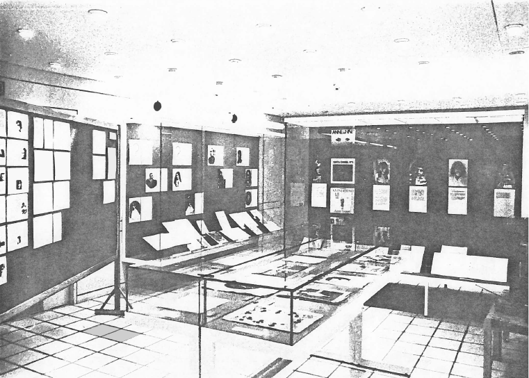 Example 2: Photo with overview of a part of the exhibition Kvinder komponerer, 1980 (The Danish Music Museum, MMCCS archive 166).