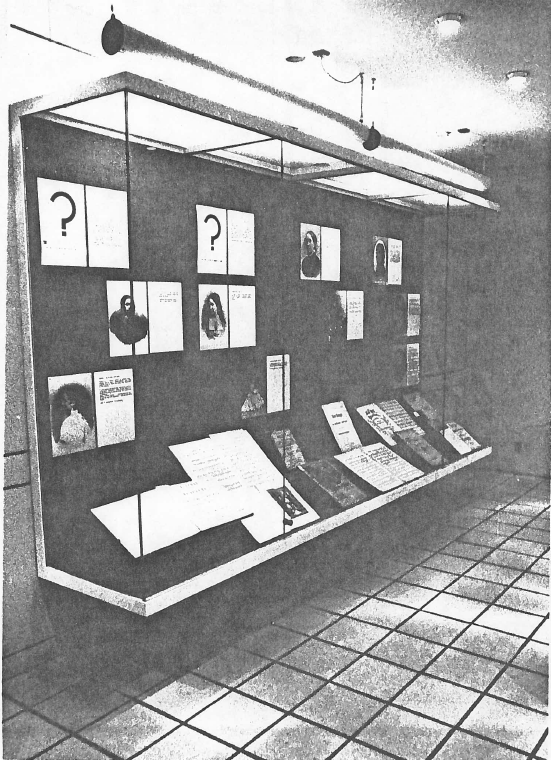 Example 3: Showcase 1 from the exhibition Kvinder komponerer, 1980 (The Danish Music Museum, MMCCS archive 166).