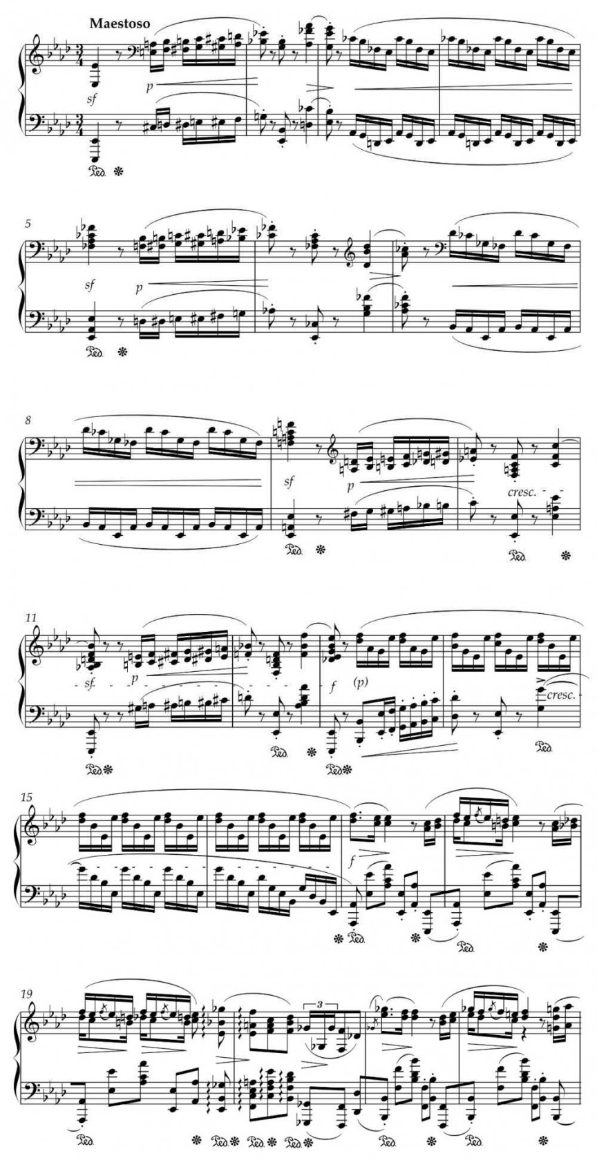 Ex. 3: Frederic Chopin: Polonaise in A flat major, Op. 53 “Heroic”. Bar 17 is the moment of arrival; graph shows tempi for bars 9-24.
