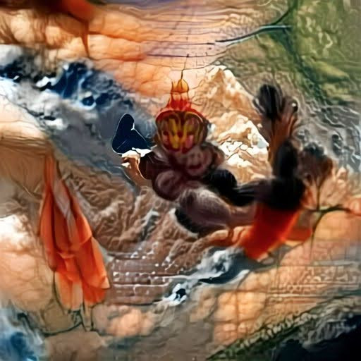 © »hanuman flies over the himalayas«, generated by Debashis Sinha using CLIP, 2021 © »hanuman flies over the himalayas«, generated by Debashis Sinha using CLIP, 2021